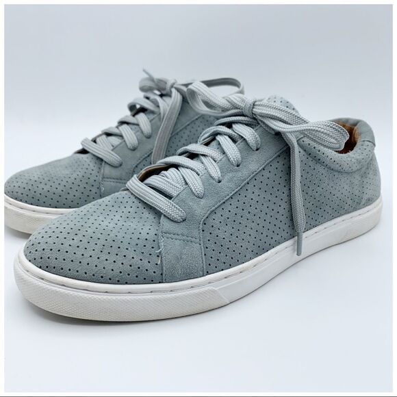 CASLON Gray Perforated Leather Sneakers Laced - Picture 6 of 12